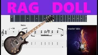 RAGDOLLAEROSMITHGuitar Tab TUTORIALMastertabsBestFreeYoutubeMusicFREE CHORDSSIMPLE TAB [upl. by Omlesna]