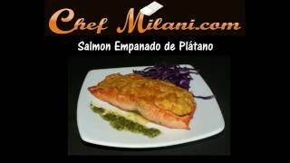 Receta de Salmon empanado con platano [upl. by Nale797]