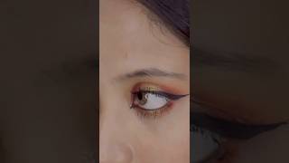 Sunset eye makeup 🌞🍁 fox liner makeup makeuptutorial shorts [upl. by Hillinck771]