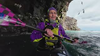 Paddling around Svörtuloft paddlinginiceland seakayak iceland [upl. by Anilegna]