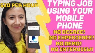 EARN 20 PER HOUR I TYPING JOB USING YOUR MOBILE PHONE I ONLINE JOB FOR STUDENTS AND NEWBIES [upl. by Autum966]