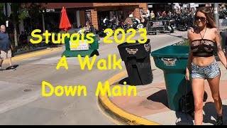 Sturgis 2023 a walk down Main [upl. by Elleirda177]