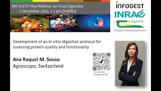 3rd INFOGEST Viva Webinar on Food Digestion  Raquel Sousa  Protein digestibility [upl. by Nodal785]