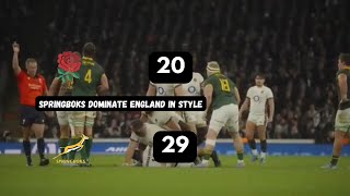 Grant Williams Shines as Springboks Beat England 2920 [upl. by Shamus728]