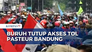 Tuntut Kenaikan Upah 15 Persen Buruh Gelar Aksi Mogok Nasional di Depan Gedung Sate Bandung [upl. by Flossy297]