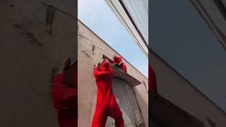 Money Heist Escape Police 103 shorts moneyheist parkour spacejump escape [upl. by Northrup]