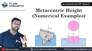 Numerical Examples on Metacentric Height of a Floating Body  Hindi [upl. by Ayek]