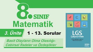 LGS Çalışma Kitabı Sayısal Çözümleri  Olasılık ve Cebirsel İfadeler 1  13Sorular [upl. by Gillett]