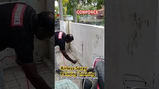 Airless spray painting training Mangalapuram Thiruvanthapuram conforce airless construction [upl. by Llevra]