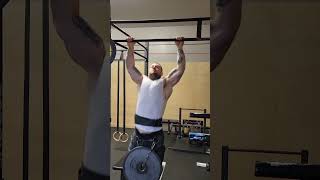 2 pull ups with 45 lb plate at 225 lbs bodyweight so 270 total pullups pullup gym [upl. by Yltsew352]