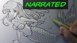 How to Draw a Mermaid Narrated Step by Step [upl. by Nednarb]