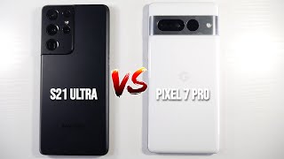 Google Pixel 7 Pro VS Samsung Galaxy S21 Ultra In 2024 Cameras Speed Test amp Display PUBG [upl. by Yeldarb]