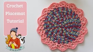 Crochet Placemat Tutorial [upl. by Brendis]