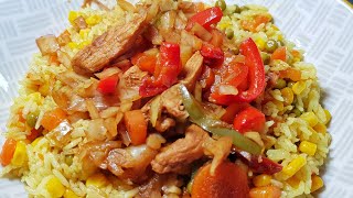 Rice Recipe With Chicken And Vegetables  MmmYummy [upl. by Hallutama]