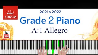 ABRSM 20212022 Grade 2 A1 piece Allegro  ATTWOOD Piano Exam piece [upl. by Rotce]