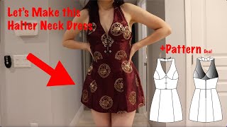 Making a Halter Neck Dress WPattern Deal [upl. by Tenner]