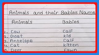 20 Animals and their Babies Name in english  Animals Name and Babies Name [upl. by Richter]