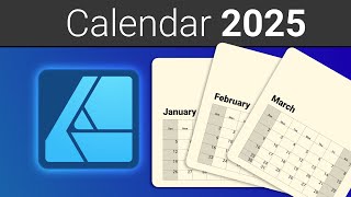 Affinity Designer 2025 Calendar Template [upl. by Orva]