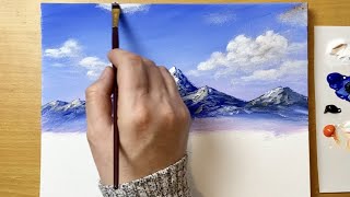 Mountain Landscape Painting  Acrylic Painting for Beginners [upl. by Yenahs]