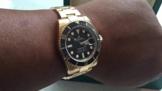 Rolex Submariner Date Solid Gold Ceramic unboxing ROLEX 116618 [upl. by Yellah]