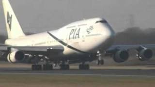 PIA Boeing 747300 landing perfect must watch it amazing [upl. by Noonberg]