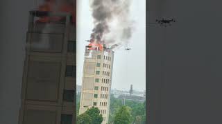 Chinese firefighters are using drones to stop the fire [upl. by Alper]