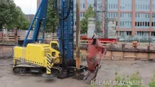 HUGE PILE DRIVER BUILDING FOUNDATIONS  IHC DRILL RIG FUNDEX F2800 [upl. by Yelime]