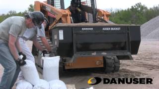 Auger Bucket Making Sandbags [upl. by Ellebana]