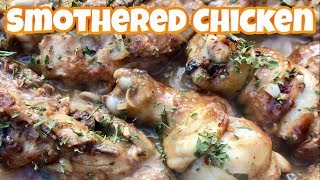 ♨️ How To Make Smothered Chicken On A Blackstone Griddle  With Homemade Gravy [upl. by Gyasi]