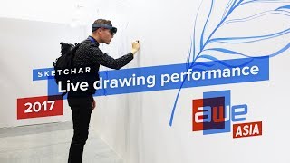 Live drawing performance at AWE Asia 2017 in Beijing and Dongguan China [upl. by Notrub]