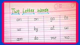 Learn Two letter wordsLearn and write two letter wordsEnglish vocabularyEnglish wordsLearning [upl. by Torrell]