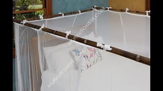 DIY Bed Canopy Mosquito Net Frame using Bamboo or Wood [upl. by Anivle]