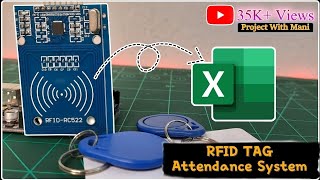 RFID Card Attendance system with Arduino  How to Send rfid data to Excel sheet [upl. by Aratal]