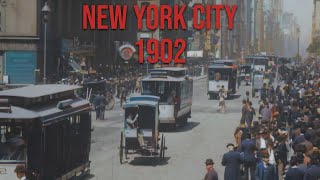 New York City in 1902  Restored Footage [upl. by Olly]