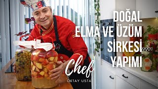 Ev yapımı doğal 🍎elma ve 🍇üzüm sirkesi nasıl yapılır  Oktay Usta [upl. by Aneev985]