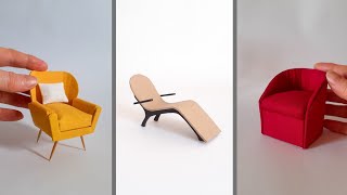 MINIATURE ARMCHAIR Links tutorials👇 MINIATURE FAUTEUIL EN CARTONLiens tutoriels👇armchair [upl. by Naasar]