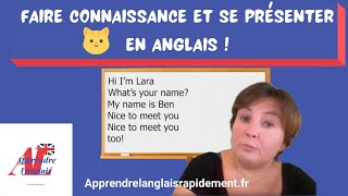 Faire connaissance et se présenter en anglais  Dialogue facile en anglais  cours anglais débutant [upl. by Eeima]