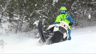 Snowmobiling in Munising Michigan [upl. by Norrek]