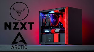 Red and Black No RGB Mini ITX Build in NZXT H210i with not so mini Hardware RTX 3070 Ryzen 5 5600 [upl. by Alohs364]