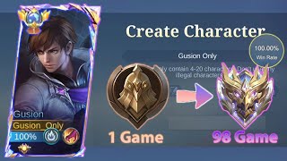 I Played Gusion only from warrior to mythic  Hardest challange ever  MLBB [upl. by Anilasor674]