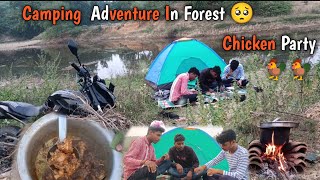 Camping Adventure in forest  Aaj chicken banega🏕️ [upl. by Aninad]