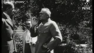 ROMANIA Marshal Pilsudski at a Romanian chateau 1928 [upl. by Corwun282]