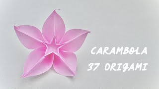 37CRAFT  Origami Carambola  Easy Origami Flower [upl. by Antonia]