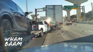 UNAWARE PICKUP DRIVER HITS SEMI  DASHCAM STORIES 125 [upl. by Nanji]