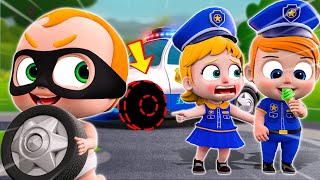 Police Girl Chase Little Thief 👮🏻‍♀️🚨😝  Baby Police Song  NEW✨ Nursery Rhymes For Kids [upl. by Gove628]