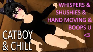 Femboy ASMR ♡ Lil Update amp Personal Attention ♡ Cozy VRChat World ♡ Whispering amp Hand Movements [upl. by Aroz]