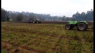 John Deere 6430 disking Deutz spreading muck [upl. by Bundy428]