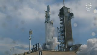 Falcon Heavy rocket carrying NOAA weather satellite launches from Cape Canaveral [upl. by Albright]