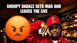 SNOOPY BADAZZ GETS MAD amp LEAVES THE LIVE FOR ASKING ABOUT WACK100 snoopybadazz wack100 [upl. by Anileh622]