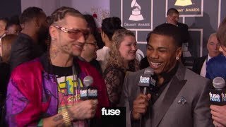 Nelly amp Riff Raff on Grammy Red Carpet  Grammy Awards 2013 [upl. by Nyleda]